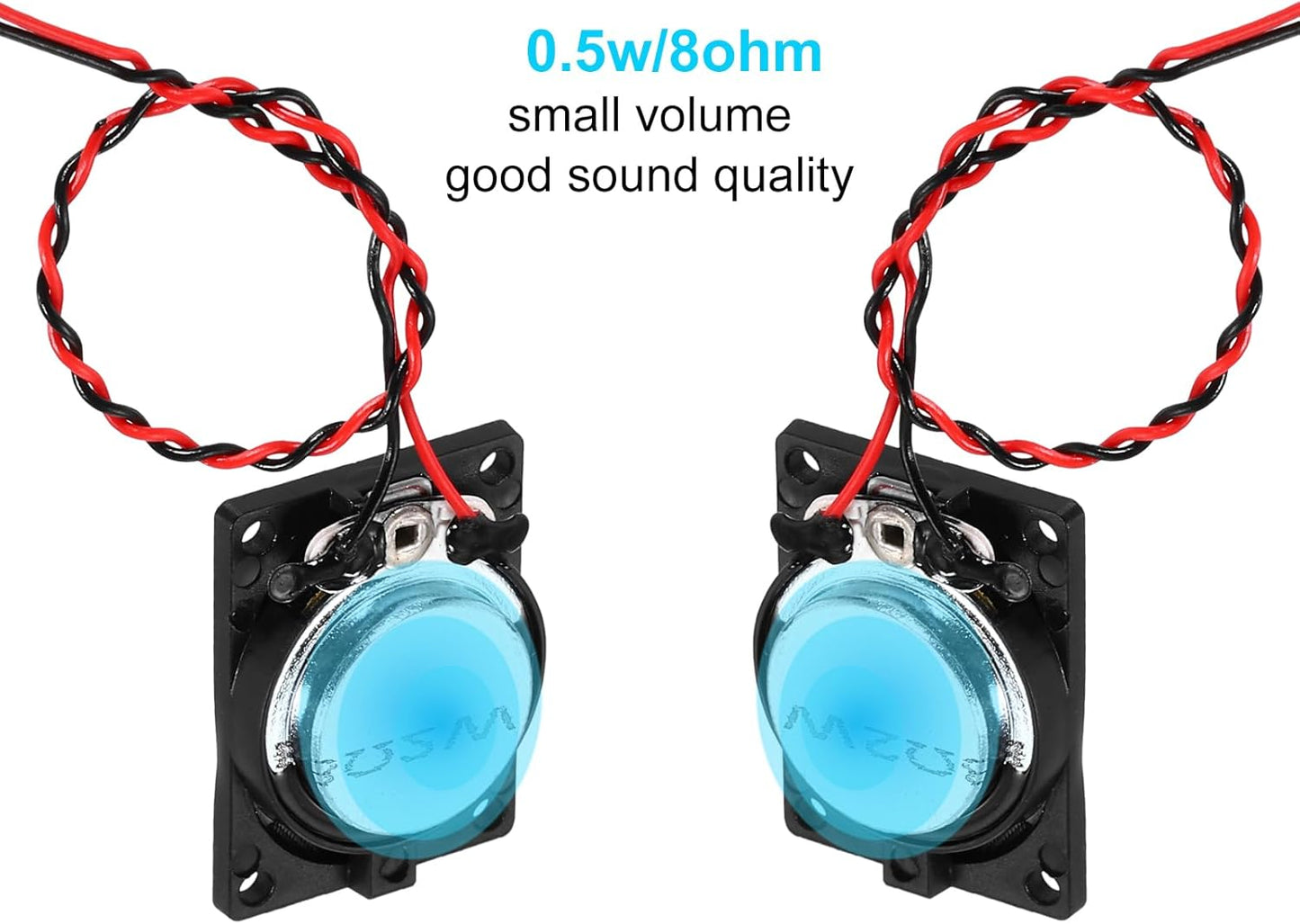 uxcell 4 0.5W 16 Pcs Ohm Small Speakers Metal Shell Round Internal Micro Magnet Speaker for Mini Speakers DVD EVD