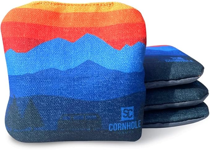 Professional Dual Sided Cornhole Bags- 16 oz 6x6 w/Premium Resin Fill - Official Tournament Slide/Stick Pro Bean Bags - Regulation/Approved