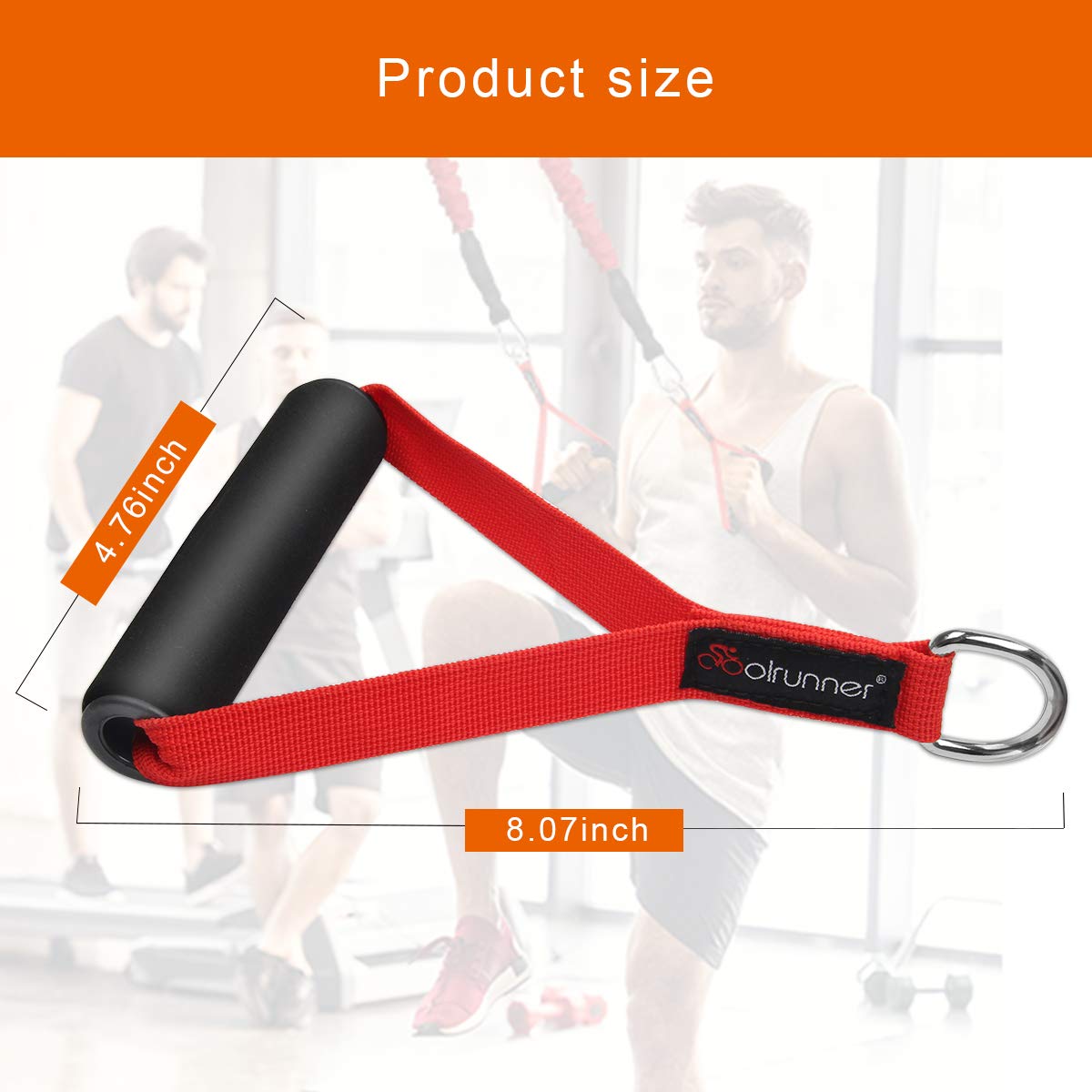 Coolrunner 2 Pair Resistance Band Handles Grips Fitness Strap Wide Design Heavy Duty Cable Handles with Solid ABS Cores, Heavy Gauge Welded D-Rings (4-Piece Set)