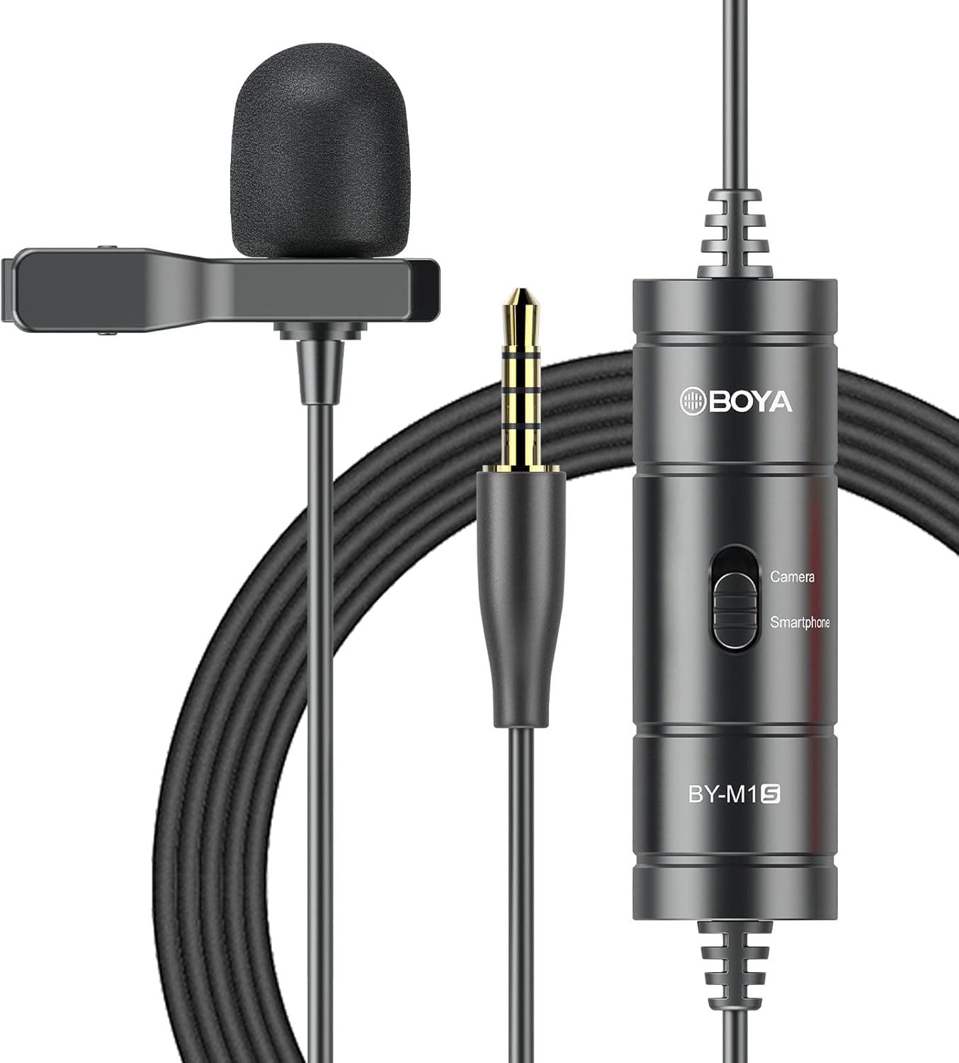 BOYA BY-M1S Professional Lavalier Lapel Microphone Omnidirectional Condenser Mic for iPhone Android Smartphone DSLR