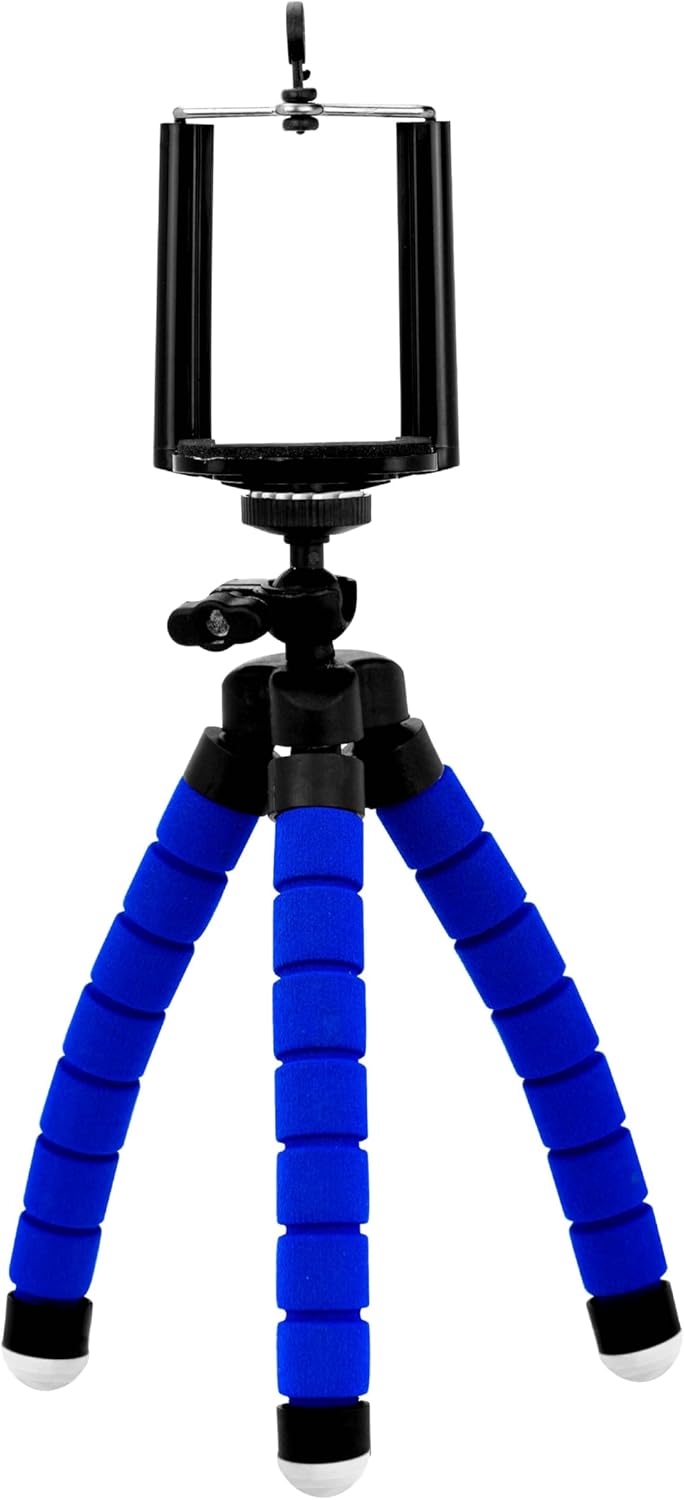 Conext Link Universal Adjustable Octopus Tripod Stand Phone Holder for iPhone Camera (Blue)