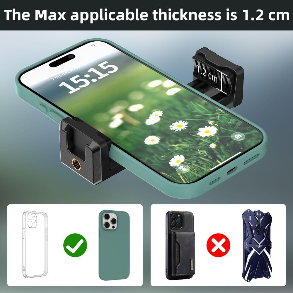 SOH Mingying 2 17/16/15, SOH Hot/Cold Shoe Phone Mount Holder, Universal Ball Head Smartphone Mount Adapter, Cold Shoe