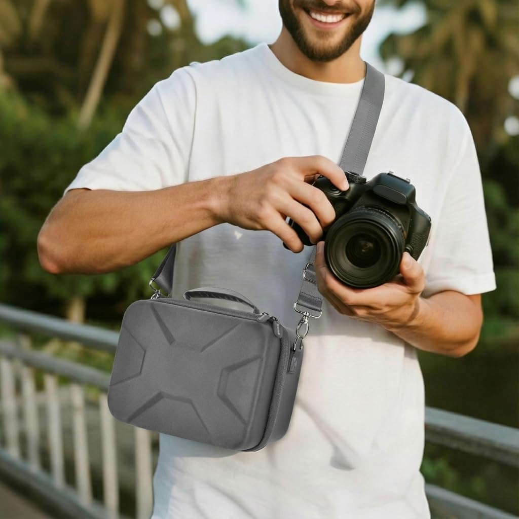 T7 R50 R100 R10 R5 R6 R8 6 Comecase Hard Camera Case for Canon EOS Rebel Mark II, DSLR Mirrorless Camera Bag with Slots