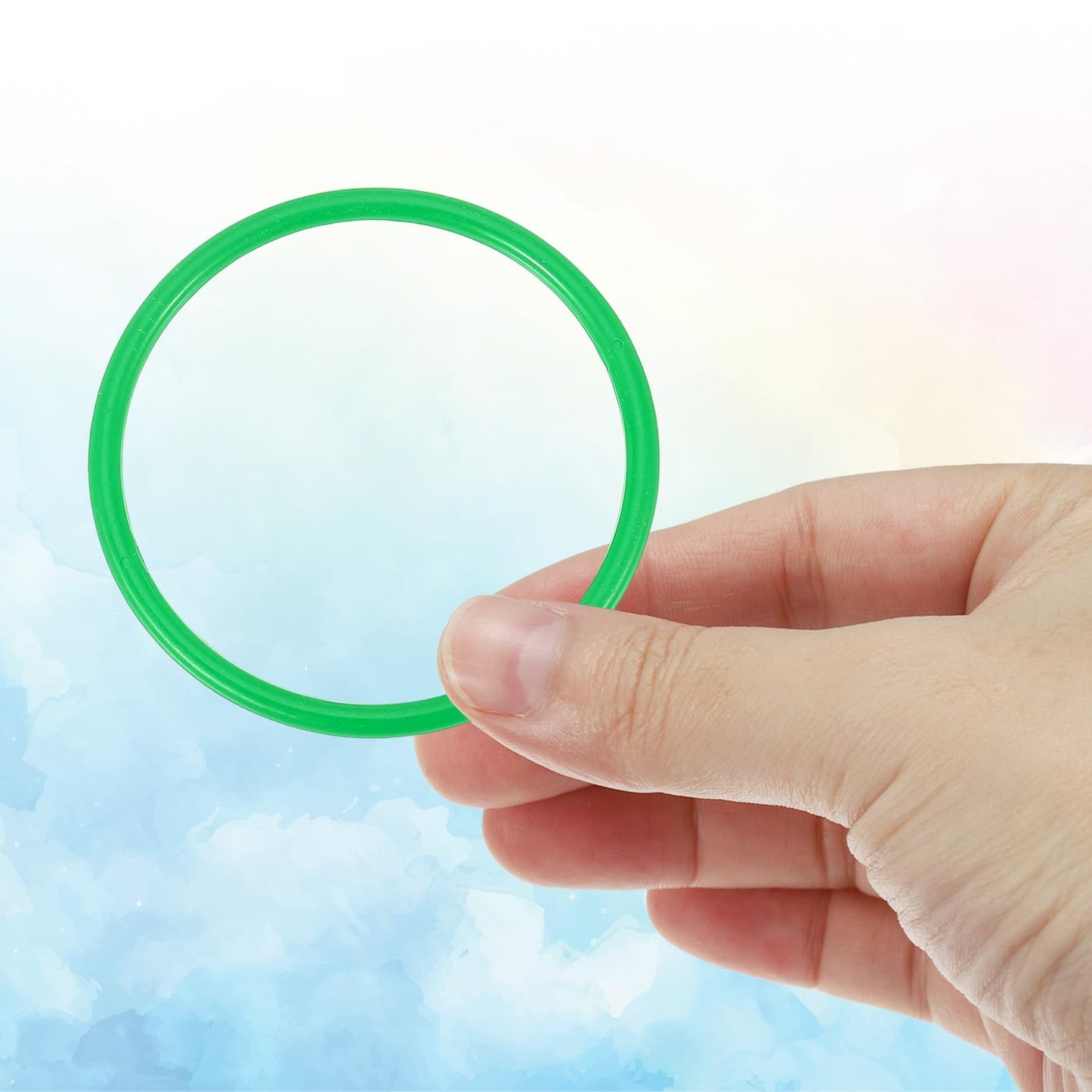 PATIKIL 4" Plastic Ring-Toss Rings for Bottles, 60 Pack Carnival Rings Plastic Hoops for Speed and Agility Practice Outdoor Party Favor, Yellow/Green