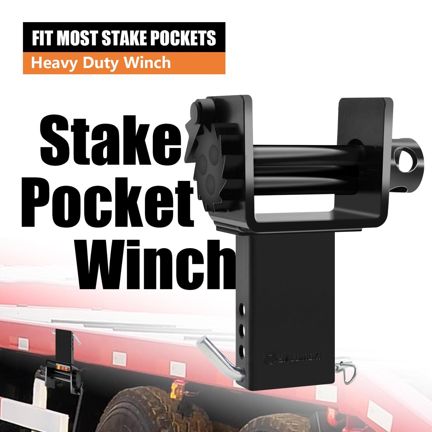 SALUINOKI 4 Pack Trailer Stake Pocket Winch Flatbed, Capacity 16,200 lbs Utility Flatbed Accessories, Compatible with 4 inch Flatbed Winch Straps for 2x4 Stake Pockets