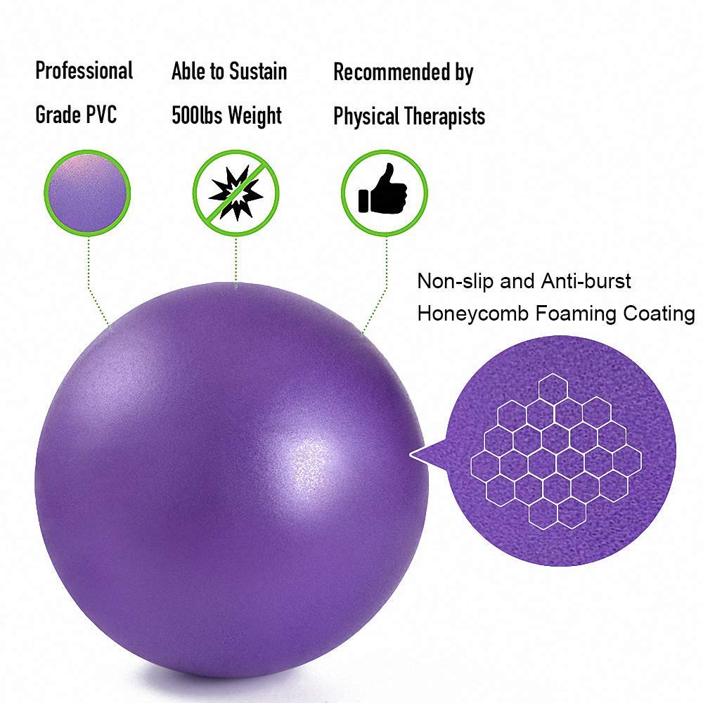 2Pcs Mini Exercise Balls - Professional Grade Anti Burst Heavy Duty and Slip Resistant Small Pilates Ball for Yoga Fitness Stability Barre Balance Training Physical, 9-10 Inch (About 25cm)