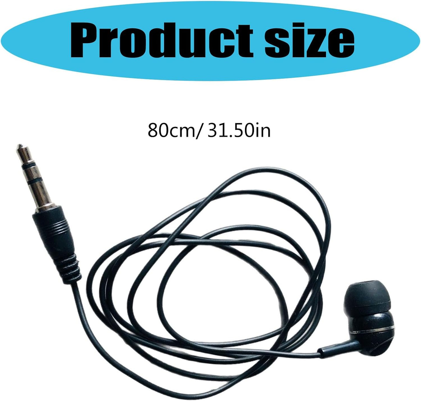 VLSQHNCF Headphone,3.5mm MP3 Single-Side Earphone Economical Mono Earbuds in Ear Noise Isolating Plug Reinforced Cord
