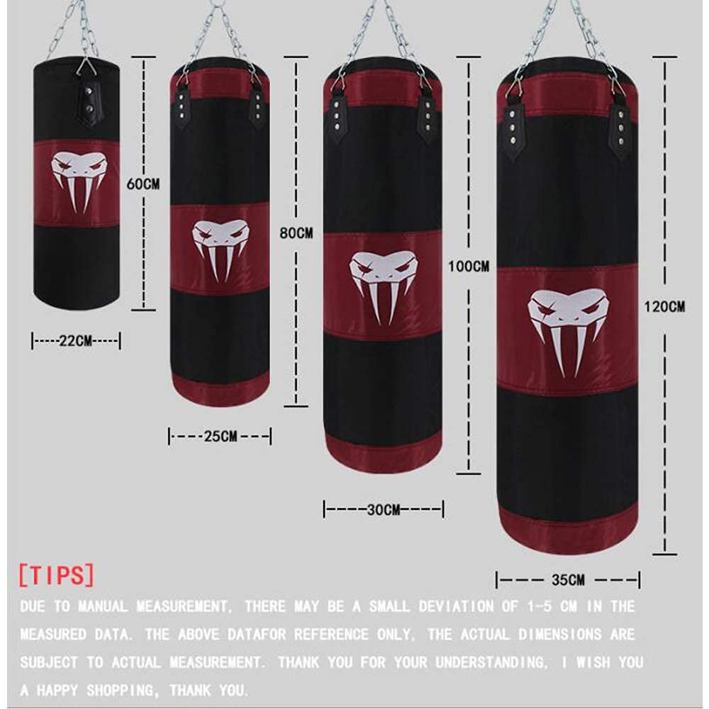 SOTF Heavy Bag Boxing Set Punching Bags for Adults Heavy Duty Hanging Punching Bag Unfilled Black Length 100cm