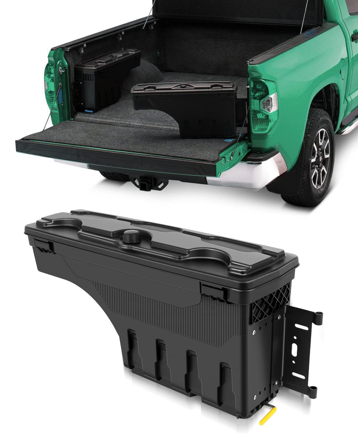 SCITOO Right Passenger Side Truck Bed Tool Box for Ford F-150 2015 2017-2022,Multi-Compartment Dividers Organized Storage,Heavy Duty & No-Drill Installation