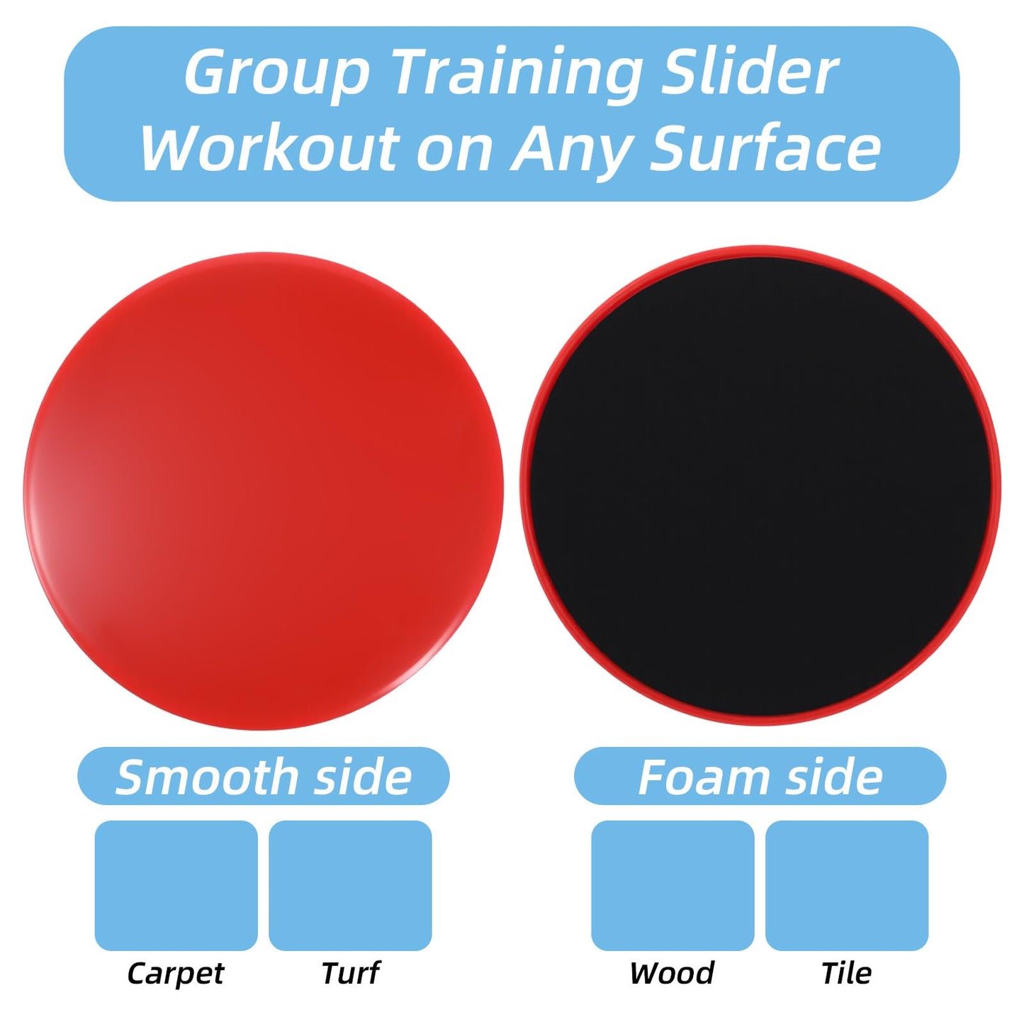 MAQUITA 20 Pcs Exercise Glider Discs Gifts for Group Training Classes Fitness Slider Workout Dual Sided AB Pads for Gym Carpet Hardwood Floor