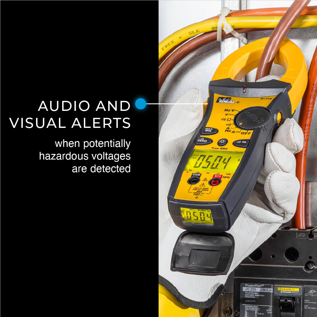 IDEAL INDUSTRIES INC. 61-775 1000 Amp TightSight Clamp Meter AC/DC with TRMS, True RMS Current and Voltage, CATIII for 1000V, CATIV for 600V