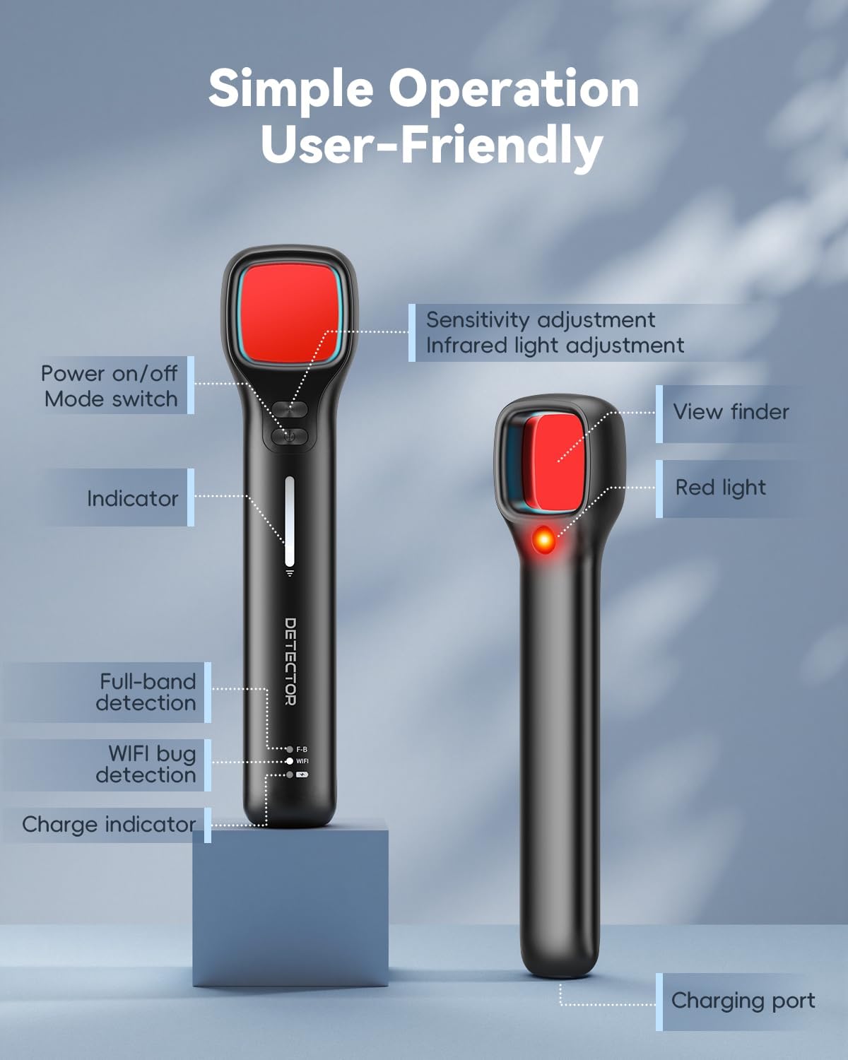 WSEF.R 7 4 Hidden Camera Detectors with Viewfinder Bug Detector & Spy Camera Finder, Perfect for Hotels, Car, Travel