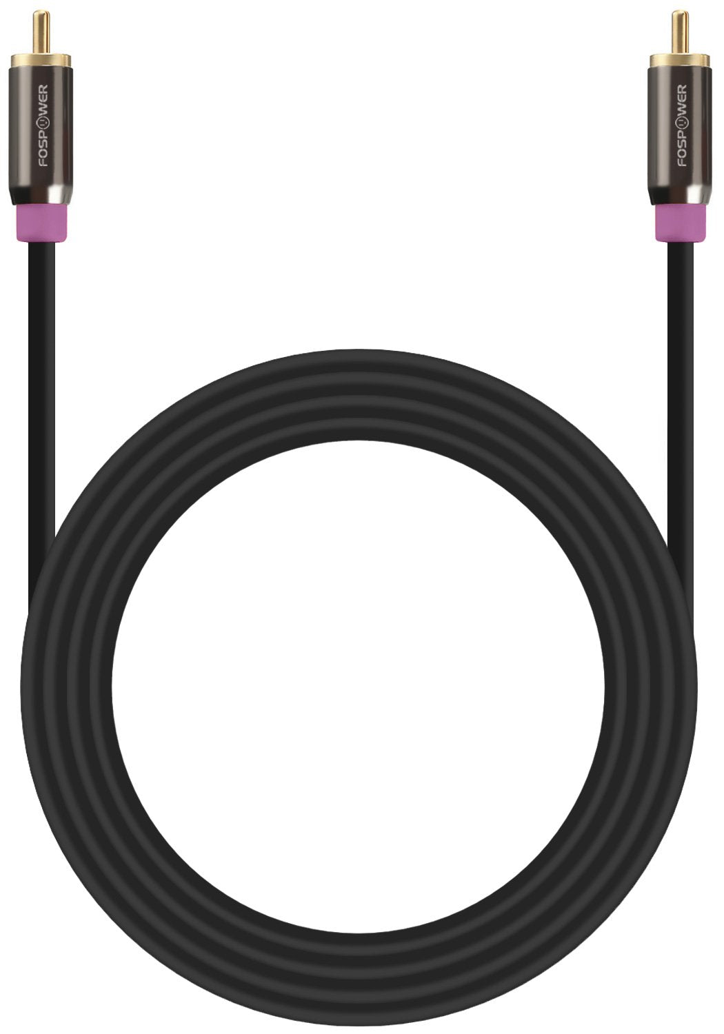 (15 24K FosPower Subwoofer Cable FT) RCA to RCA Audio Stereo Cable, Male to Male - Dual Shielded Cord | Gold Plated