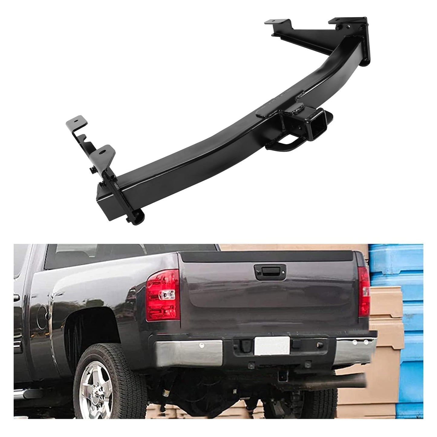 ECOTRIC Class 5 Trailer Tow Hitch W/2-Inch Receiver Compatible with Chevrolet Silverado GMC Sierra 2500HD 3500HD 2001-2010 Replacement for 41944