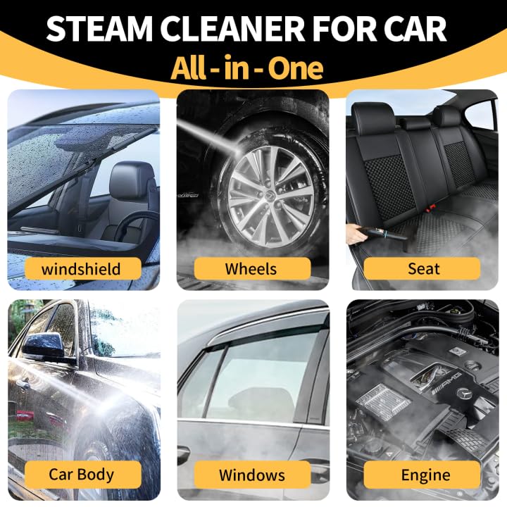 Steam Cleaner, 6 Steam Levels, 42oz Tank & 11 Pieces Accessories, 1500W High-Temperature Steam Cleaner for Home, Steamer for cleaning Car, Tile, Floor