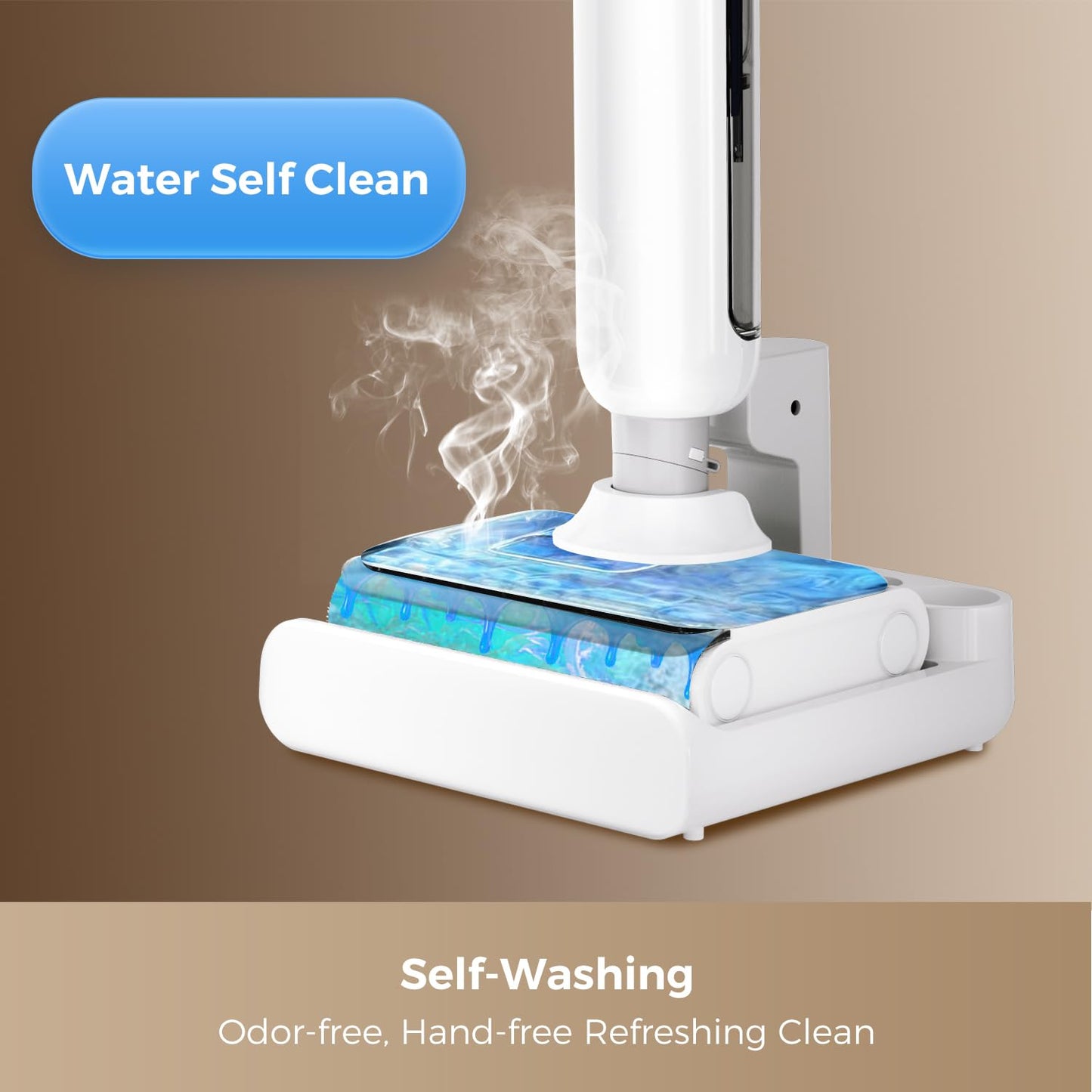 HABIUBIU Wet Dry Vacuum Cleaner, 23KPa Vacuum and Mop Combo, 180° Lay-Flat Design with Edge Cleaning, Self-Cleaning Vacuum Mop for Hard Floors, Up to 35 Min Runtime, LED Display & Voice Prompts