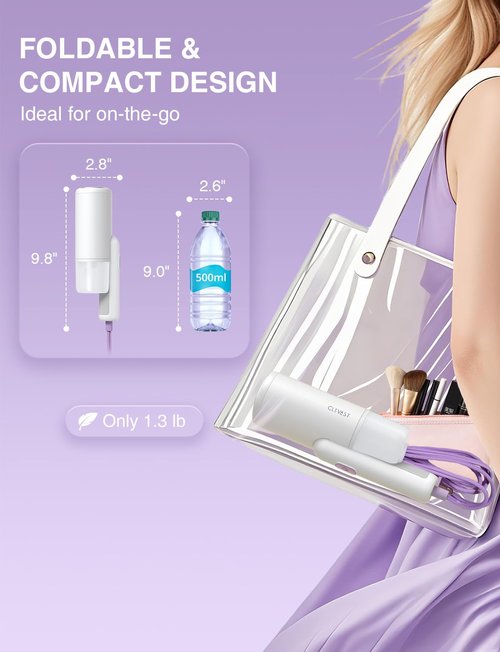 CLEVAST Steamer for Clothes - Portable Garment Steamer for Clothing, Handheld and Foldable Travel Size Wrinkle Remover, 30-Second Fast Heat Up, Powerful Steam Output, 120V Only