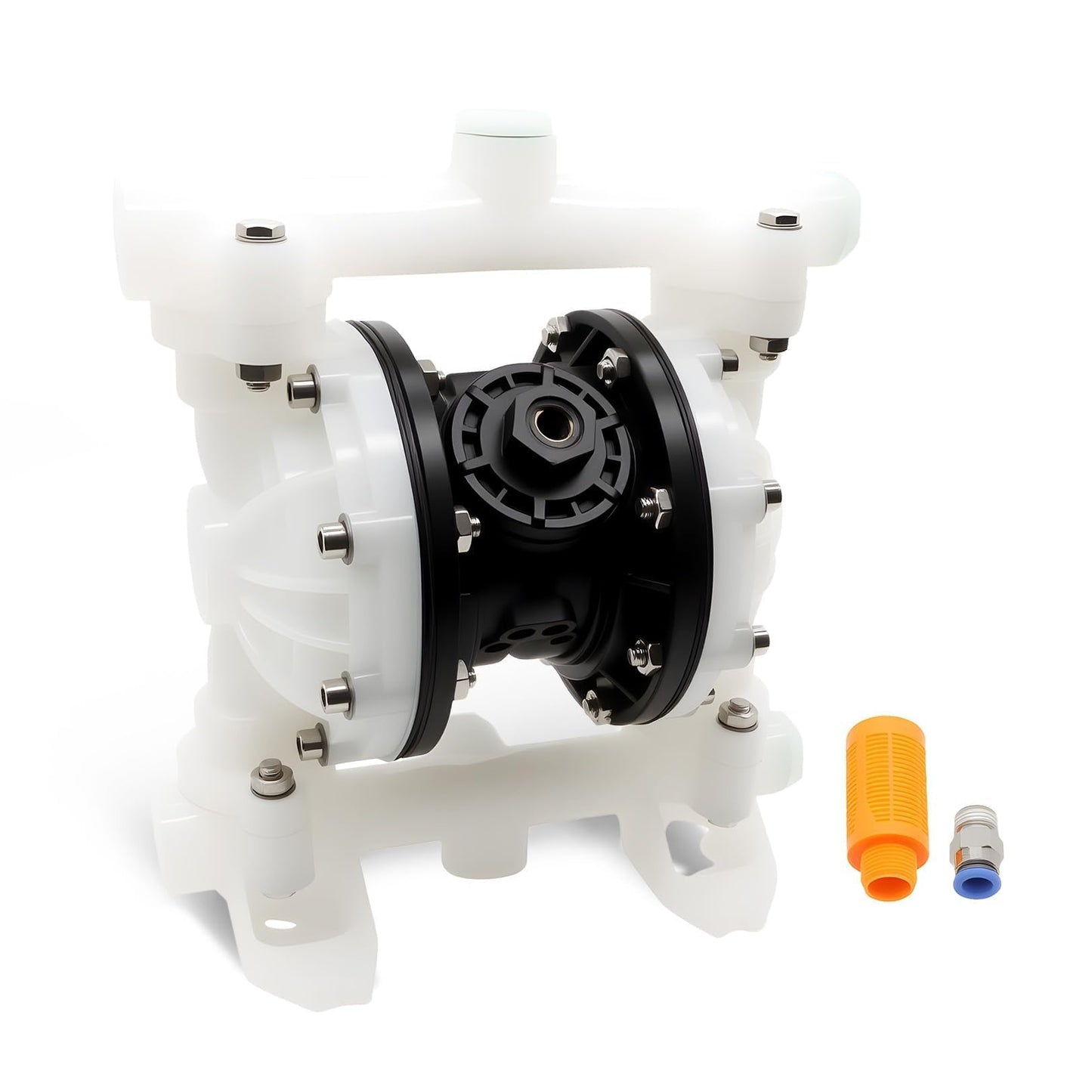 Nakkaa Pneumatic Double Diaphragm Pump PTFE 22GPM Transfer Pump 1" In/Out Max 120PSI, Used to Transport Various Low Viscosity Liquids Such as Hydraulic Fluid, diesel, coating,etc
