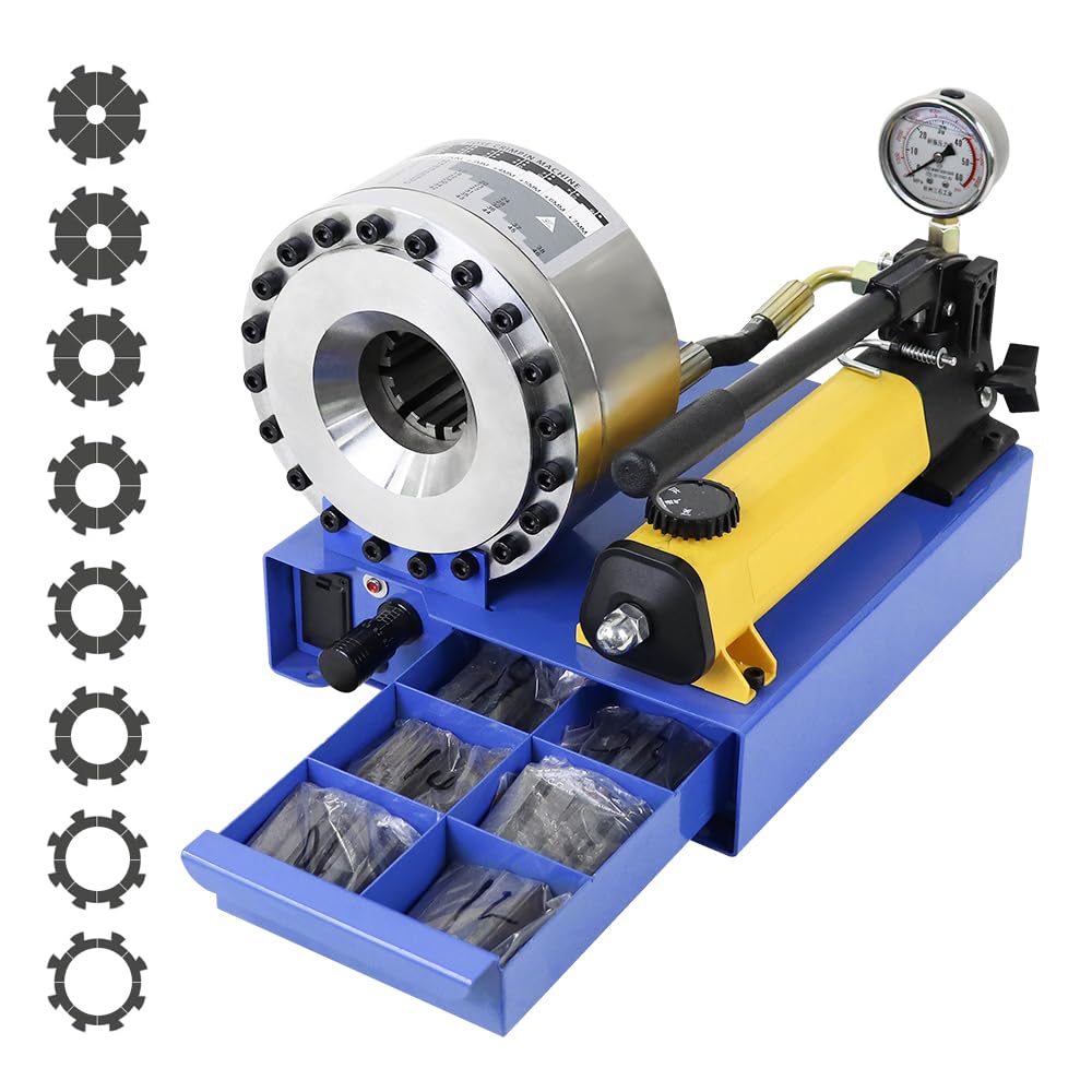 Hose Crimper with 8 Sets of Dies High Pressure Hydraulic Hose Crimping Handheld Hydraulic Hose Crimping Tool