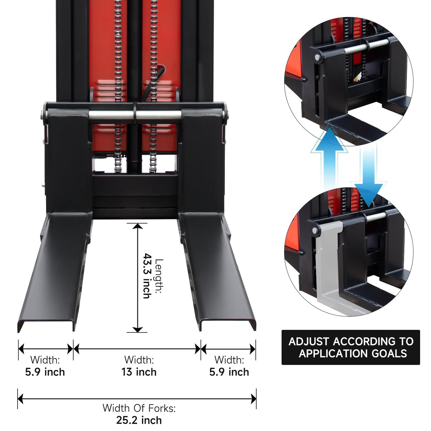 Fworkleft Semi-Electric Pallet Stacker, 3300 lbs Capacity, Lithium Battery Powered Walkie Stacker with 98" Lift Height, Electric Drive & Manual Lift for Warehouse & Shop