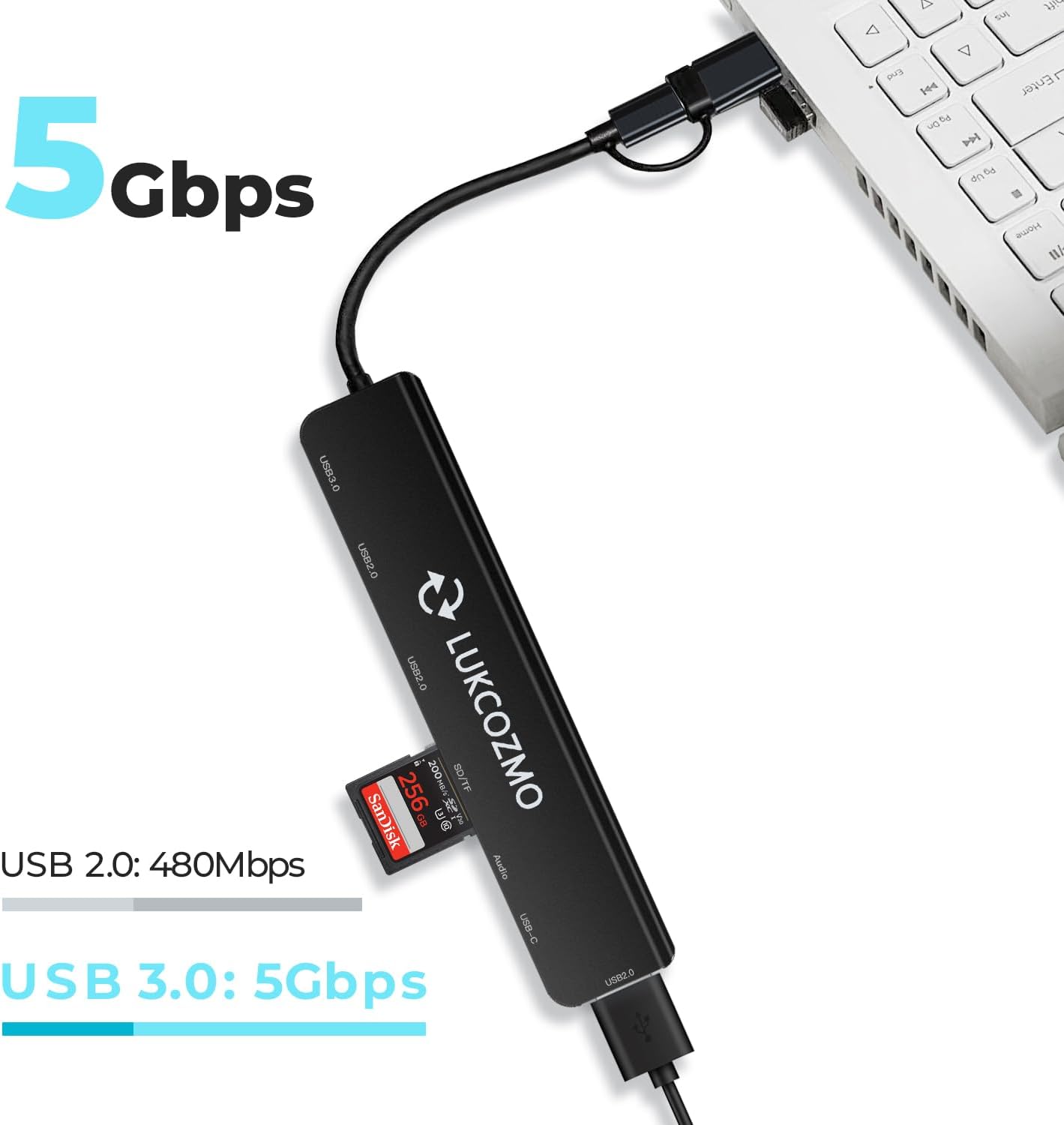 LUKCOZMO 8 1 100W 3 USB C Docking Station with Ethernet, in Docking Station to HDMI Adapter Displayport SD TF Card