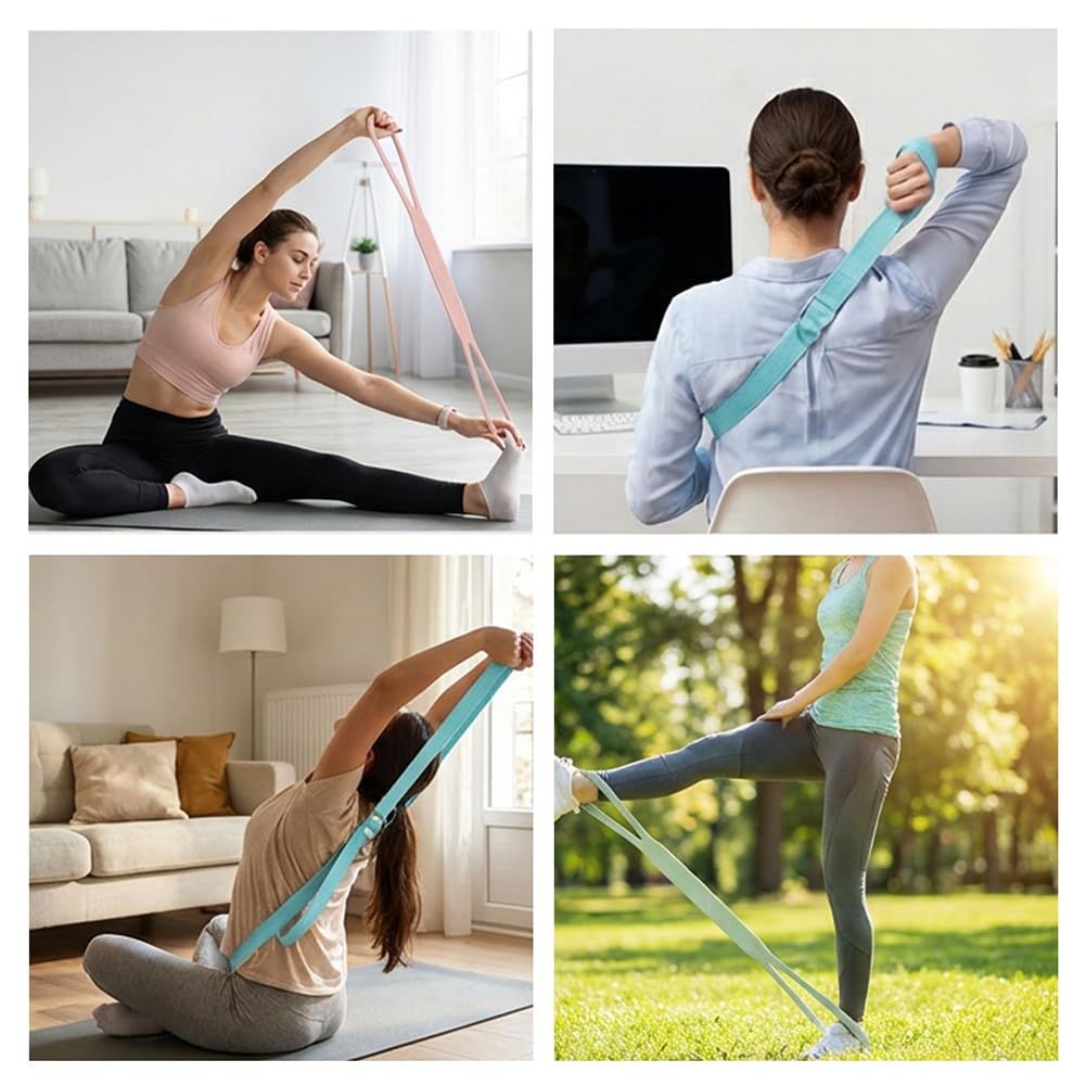 Figure 8 Resistance Band for Women, 3Pack (15, 25, 35 Lbs) Resistance Bands with Handles, Portable Shoulder Back Arm Exercise Bands for Strength Training Yoga Pilates(Color:Pink+Blue+Green)