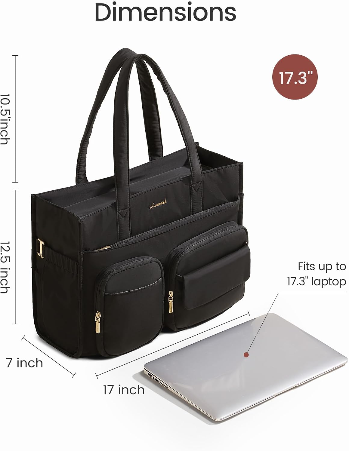 LOVEVOOK Teacher Tote Bag for Women,Multi-pocket Laptop Bag with Large Cup Holder,Nurse Bags Work Travel Computer