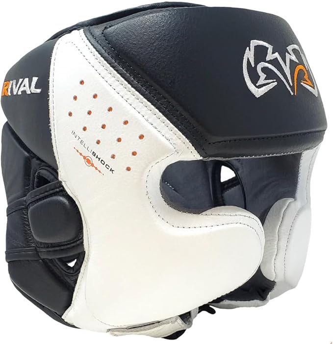 RIVAL Boxing RHG10 Intelli-Shock Headgear, D3O Front and Side Padding, Hook and Loop Back Adjustment with Lace on Top, and Anatomical Rear Head Pad Every Time