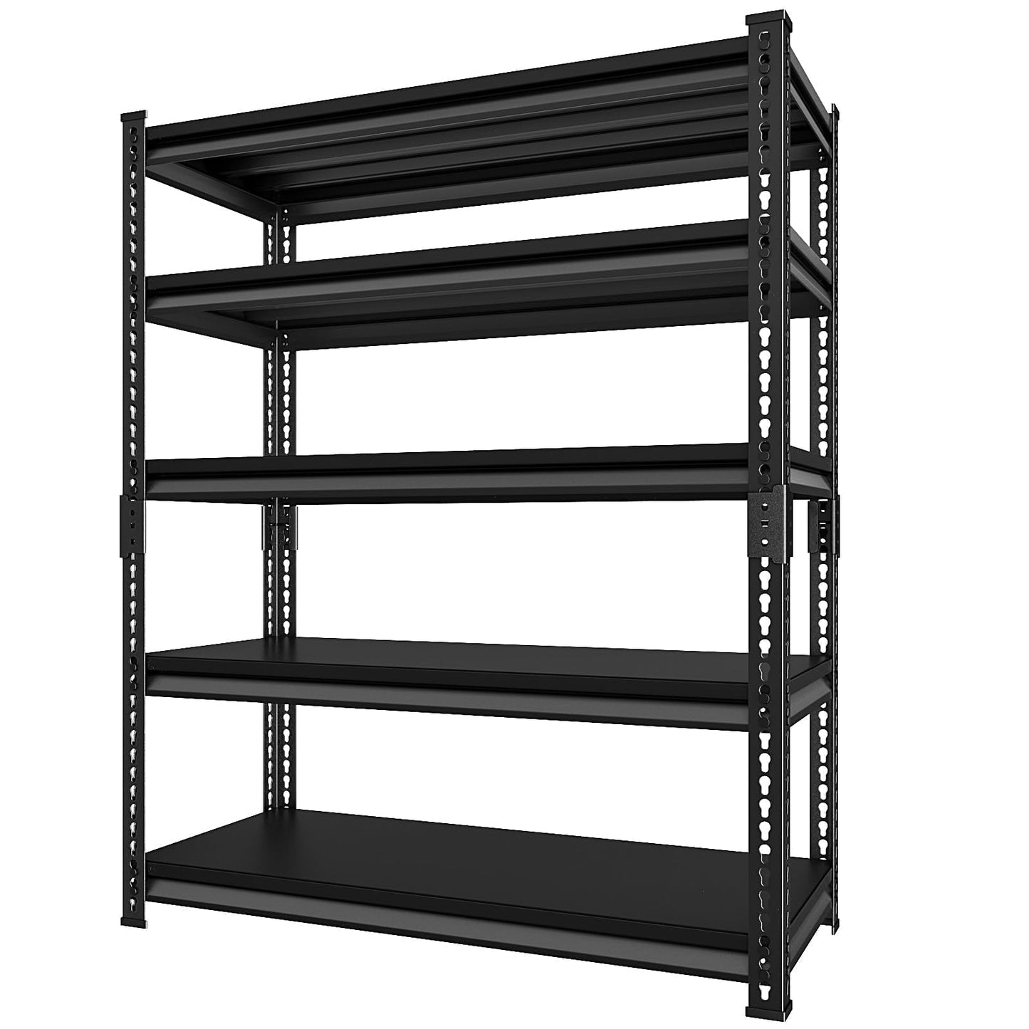 SDXYSTCE Garage Shelving Heavy Duty 2500LBS Loads, 48" W Adjustable Garage Storage Shelves, 5-Tier Metal Shelving Units and Storage, Industrial Utility Shelf, 48" Wx18 Dx78 H,Black