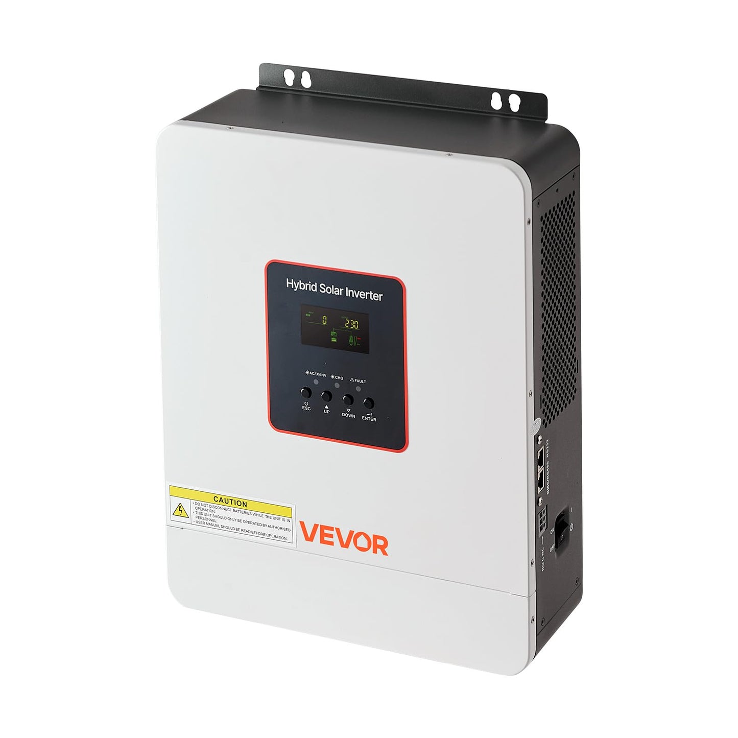 VEVOR 3000W Hybrid Solar Inverter, 24V DC to 230V AC, Pure Sine Wave Power Inverter, Built-in 80A MPPT Solar Charge Controller, Works with Lead Acid Lithium Battery, for Home Camper, Off-Grid, NO WiFi