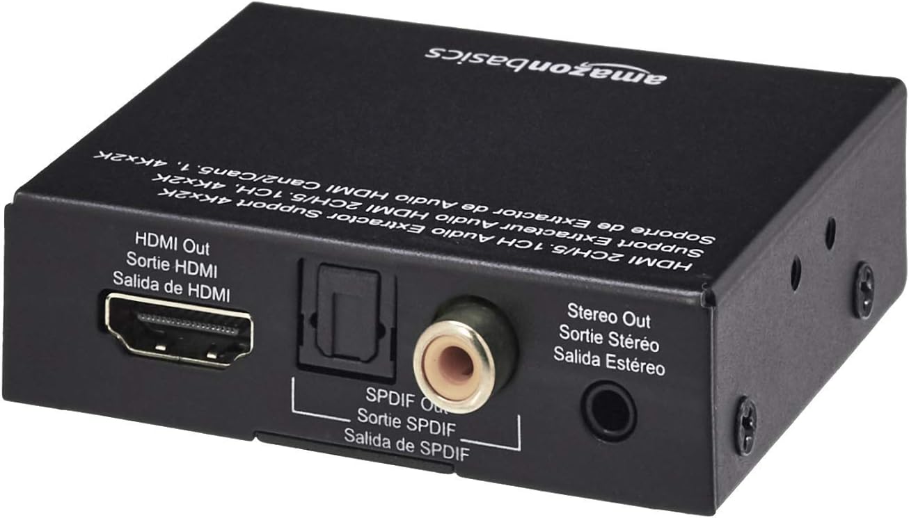 Amazon Basics 4K HDMI to HDMI and Audio Extractor Converter with SPDIF, Stereo Audio Output, Toslink Optical Audio