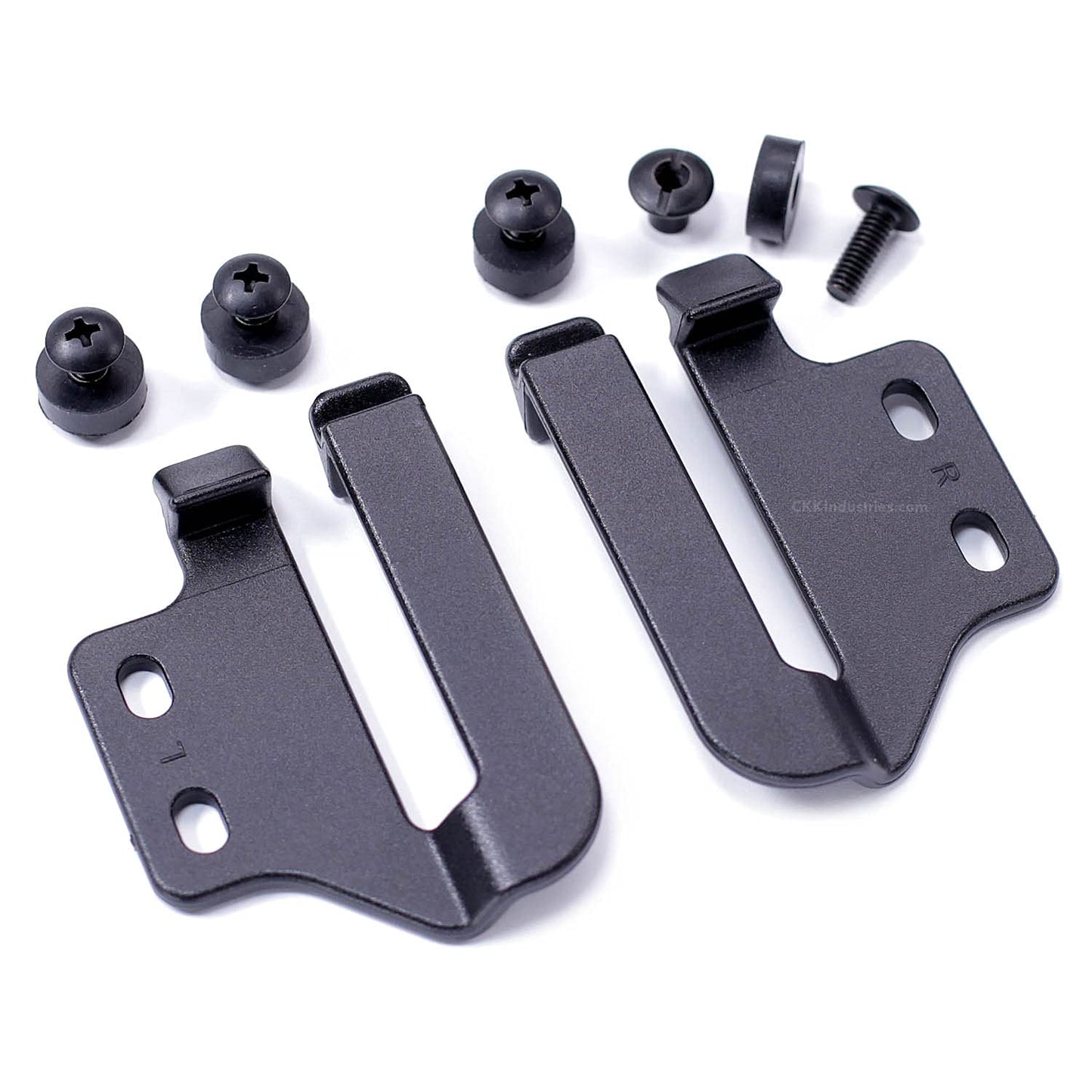 HolsterSmith Holster Belt Clips - SpeedEase Design - (Fits 1.50 inch Belts) - USA Made - Black - (with Mounting Hardware) - (1 Pair) - for Holster Making & Hobby
