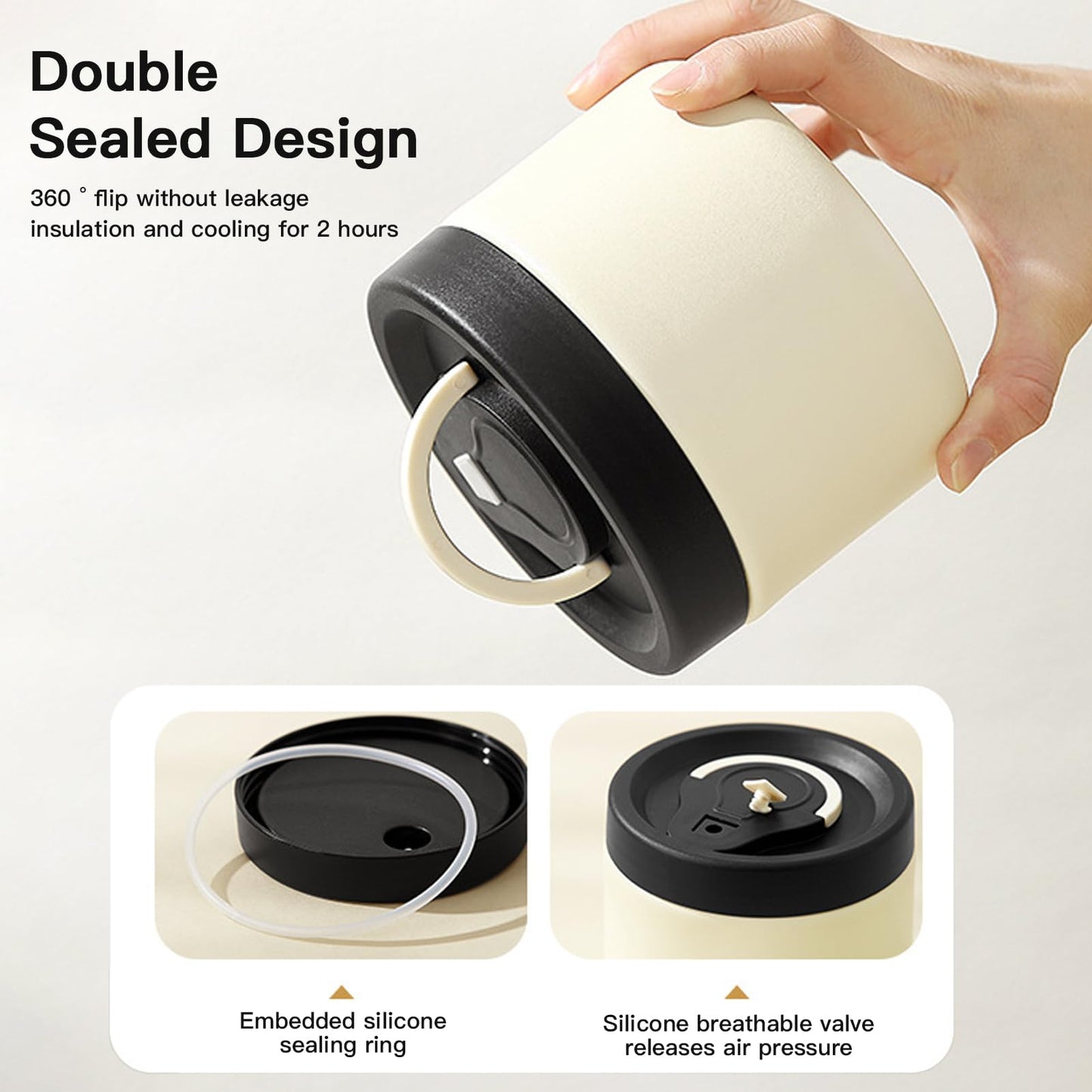 2Pack Thermo for Hot Food, Stackable Insulated Lunch Box - Wide Mouth Vacuum Insulated Stainless Steel Leakproof Bento Box for Office & Outdoor Meals (silver, small)
