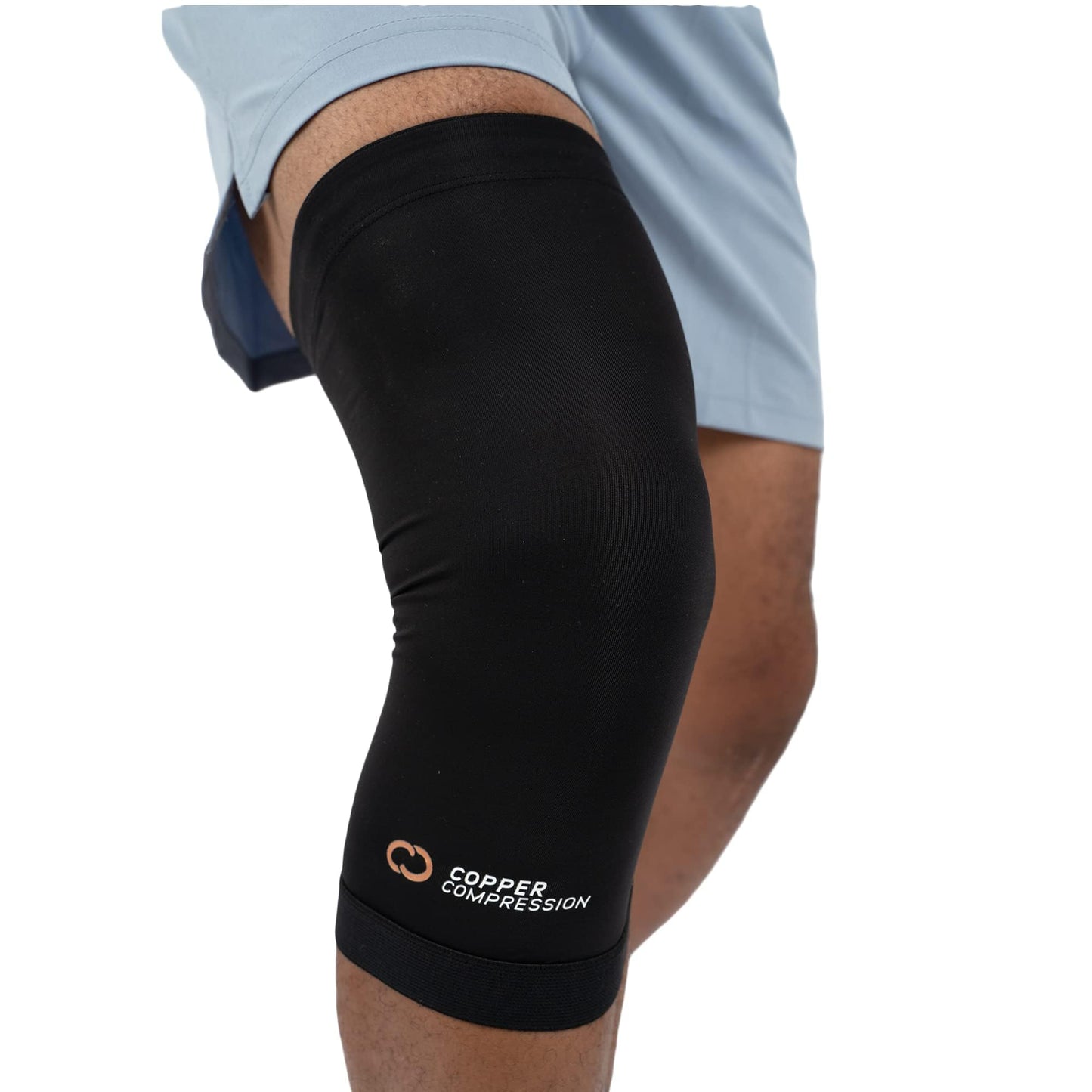 Copper Compression Knee Sleeve - Copper Infused Knee Stabilizer Support Brace for Meniscus Tear, ACL, MCL, Arthritis, Joint Pain Relief, Running, Sports, Hiking - Men & Women - Fits Right/Left - L
