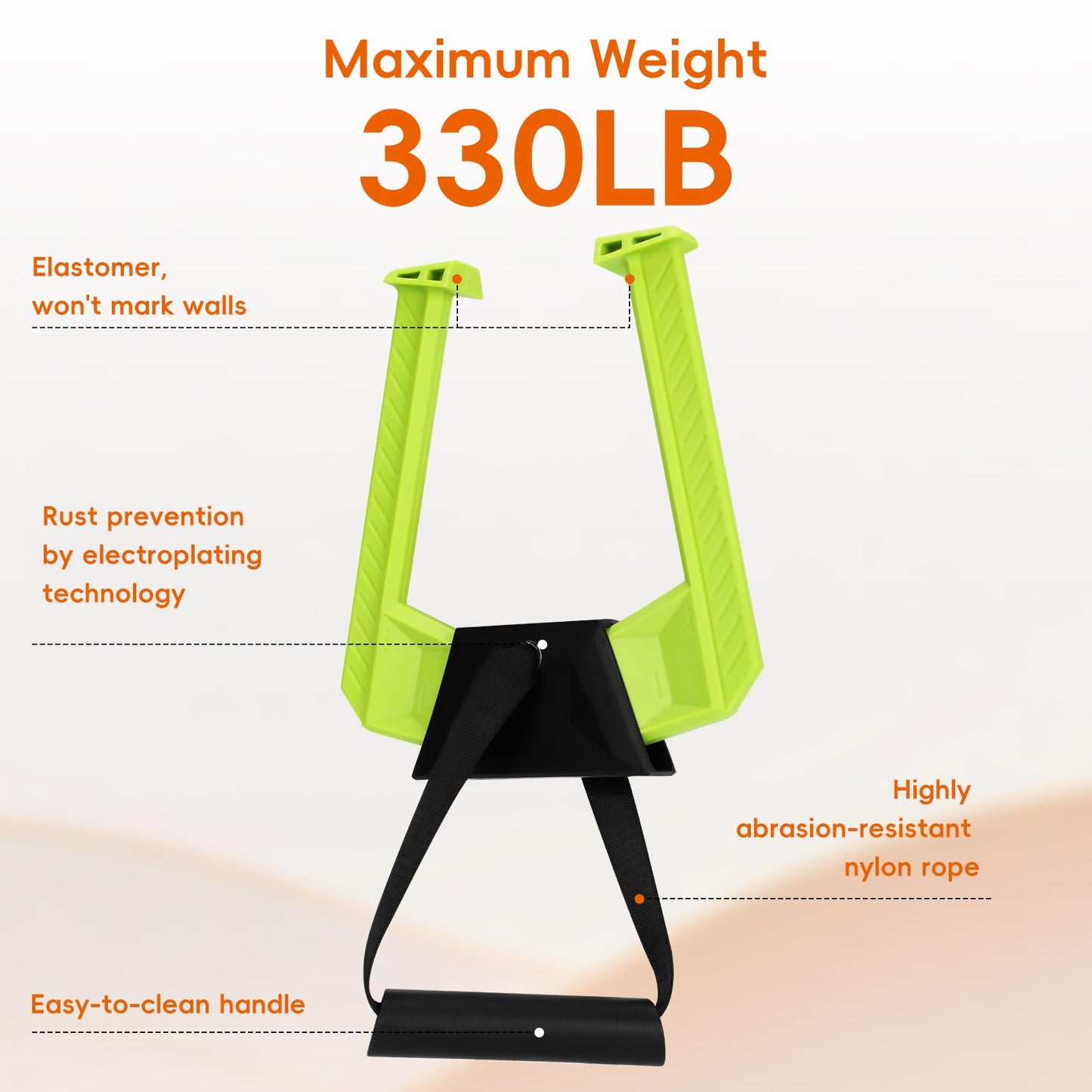Portable Pull Up Bar for Doorway,Travel Pull Up Bar,Adjustable Home Gym Equipment,Dual Handle Design for Pull-Ups,Maximum Load Capacity of 330lb, No Screws Installation,Green