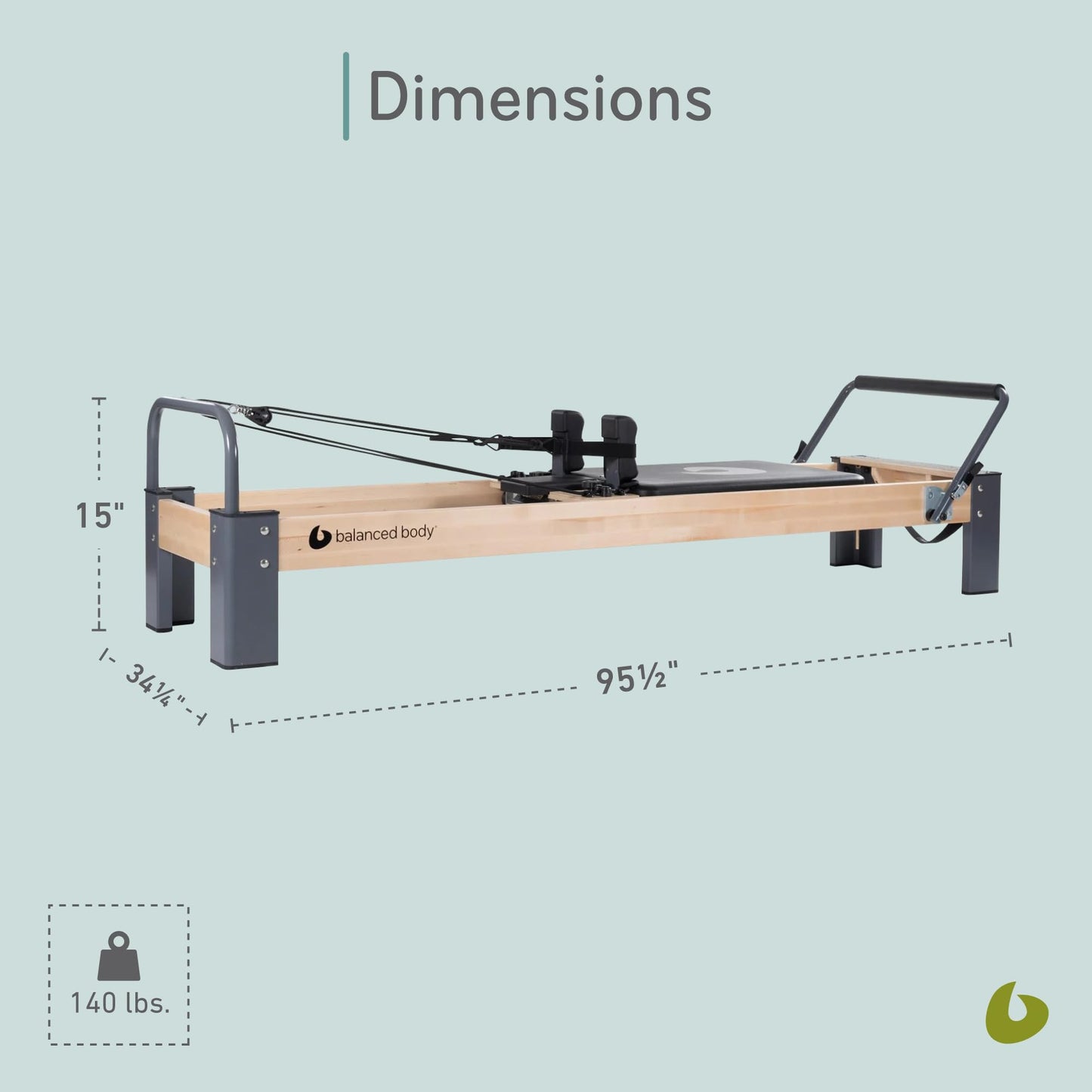 Pilates Reformer by Balanced Body, Rialto Reformer with Sitting Box Lite, Pilates Exercise Equipment, Workout Equipment for Home or Studio, Black Upholstery
