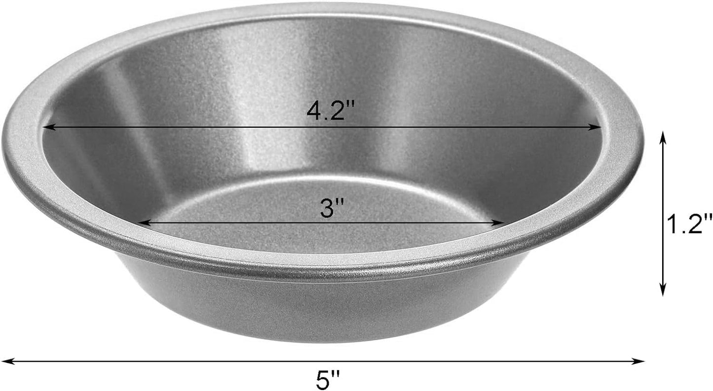 Freedom Farms Mini Pie Pan 4-Piece Set, 5 Inch, Non-Stick Individual Dish Pie Plate, Round Tin Pie Pan, Small Metal Bakeware for Baking Pot Pies, Cakes, Quiches, Tarts, Desserts (4)