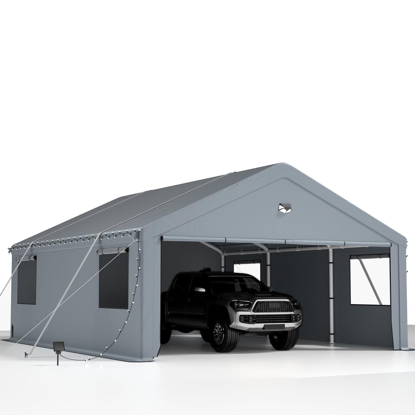 2 Car Carports Heavy Duty 20X20 FT,Carport Canopy,Car Port with 180G Removable Side Walls,Portable Car Port Garage,Car Shelter All Weather,Gray