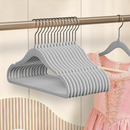 DwellWell Goods Baby Velvet Hangers - 30 Pack Non-Slip Closet Organizers with 360° Swivel Hook for Toddler Clothing