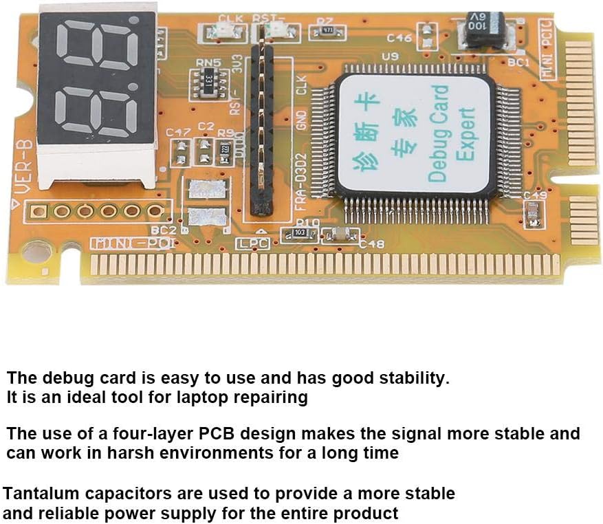 ASHATA 3 1 Debug Card, in Diagnostic Card,Support USB Laptop Supplies,Computer Accessories,Support Mini PCI,Mini