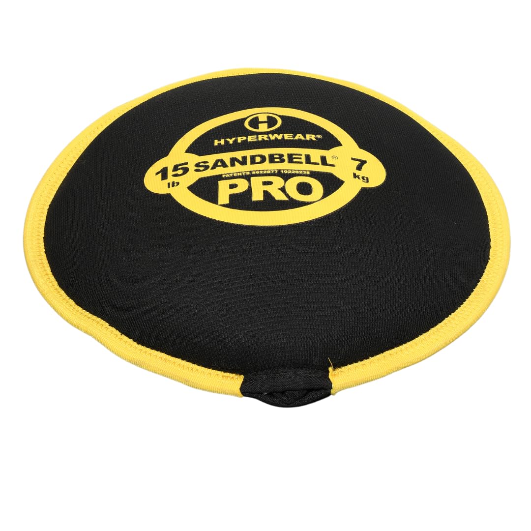 Hyperwear SandBell® PRO – Premium Soft Sandbag Weight (15 lb – Yellow)
