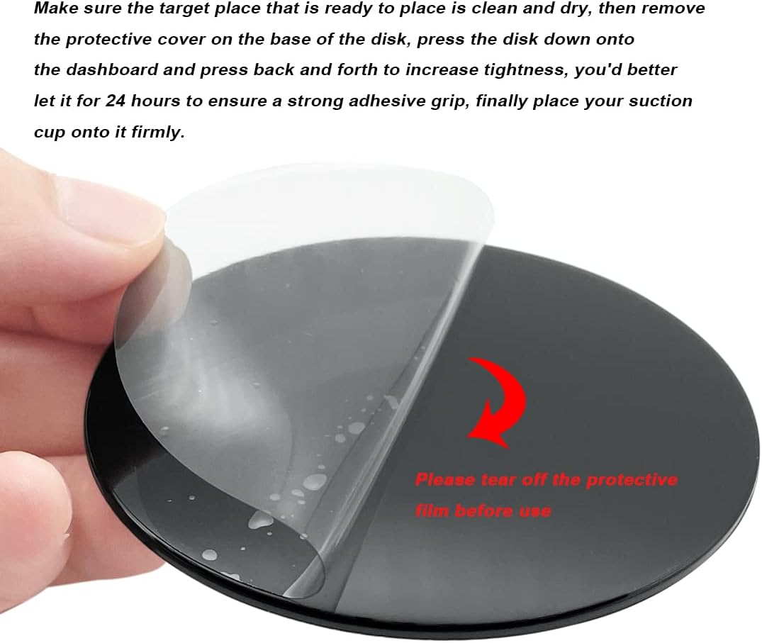 AYWFEY 4 Pack 95mm 3.74 Inch Black Adhesive Dashboard Pad Mounting Disk, Mounting Disk for Suction Cup, Dash Mount Pad