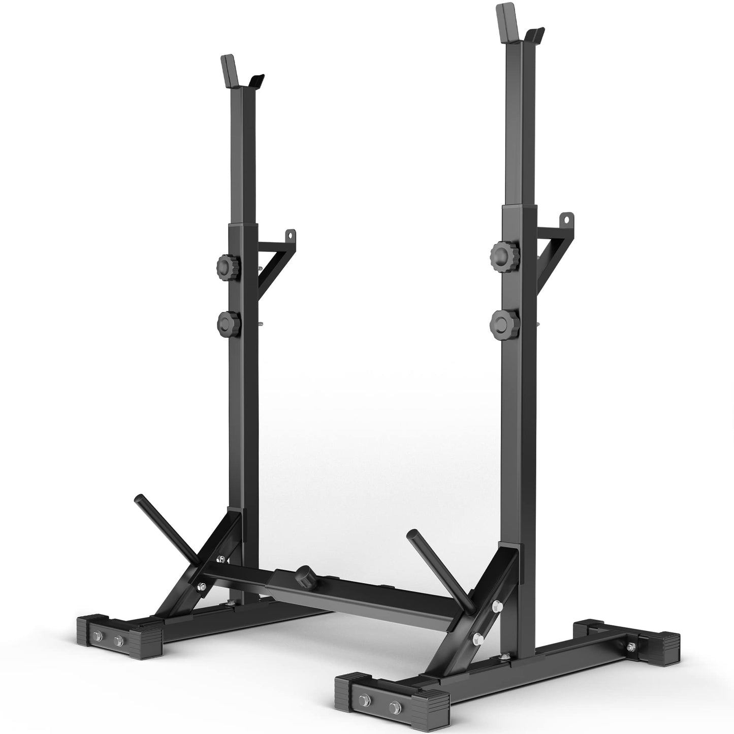 Elevens Squat Rack Stand Adjustable Bench Press Rack Barbell Rack Stand Multi-Function Weight Lifting Rack for Home Gym Strength Training Black 42 inches