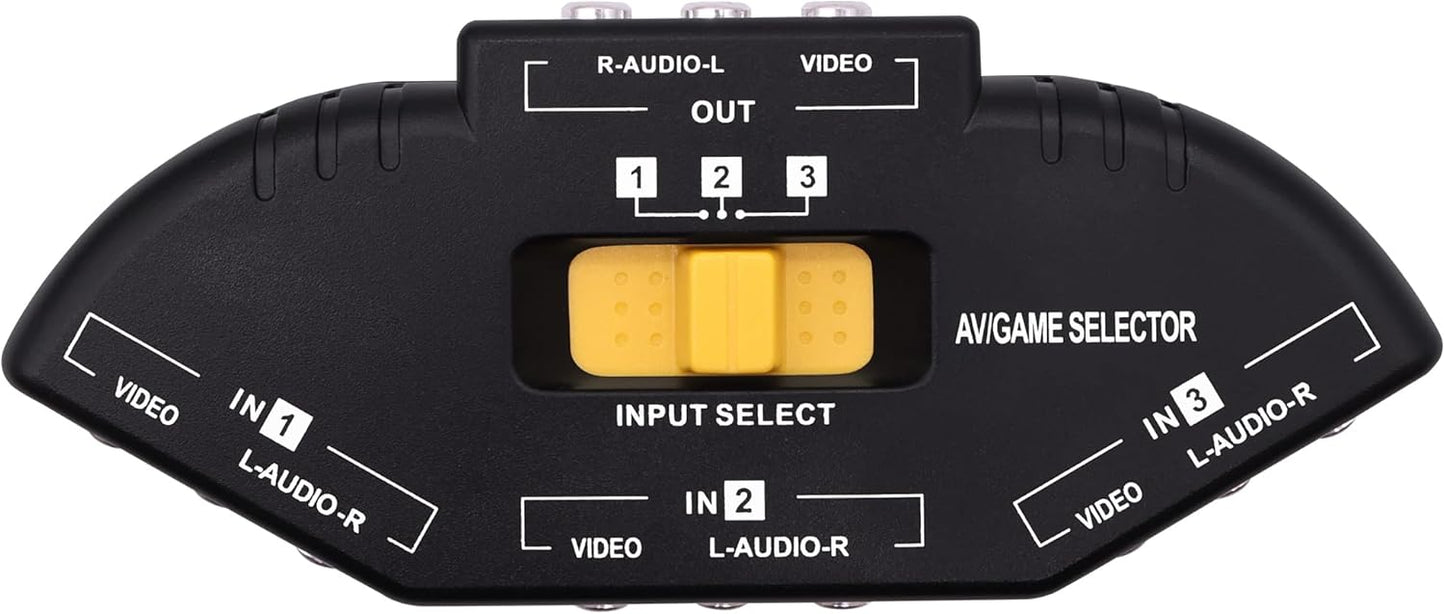 YARCHONN 3 3 1 PS3 RCA AV Audio Video Switcher Splitter Way Audio Video AV RCA Switch Game Selector Box Splitter in Out