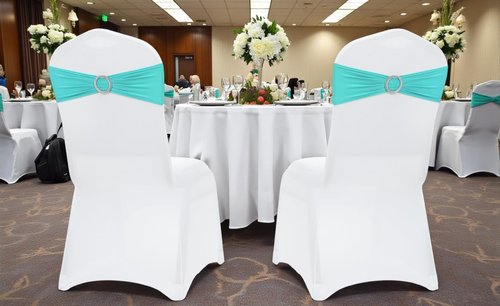 MDS Spandex Chair Sashes - Universal Fit Elastic Stretch Bands with Buckle for Weddings | Aqua Blue, Pack of 150