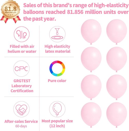 Light Pink Balloons by [Brand Name] - 12 Inch Latex Balloons for Birthday Parties & Baby Showers | 110 Pack
