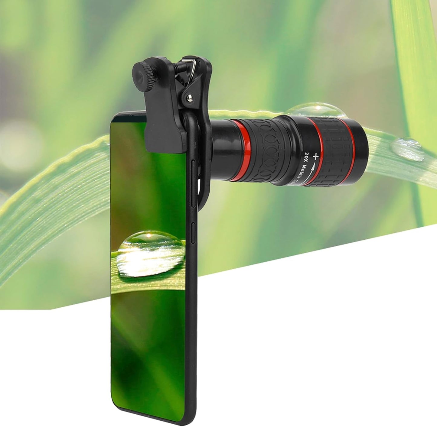 20X Zoom Lens for Cell Phone, Long Focus Zoom Telephoto Phone Lens Cellphone Camera Lens with Clip for Picture Video