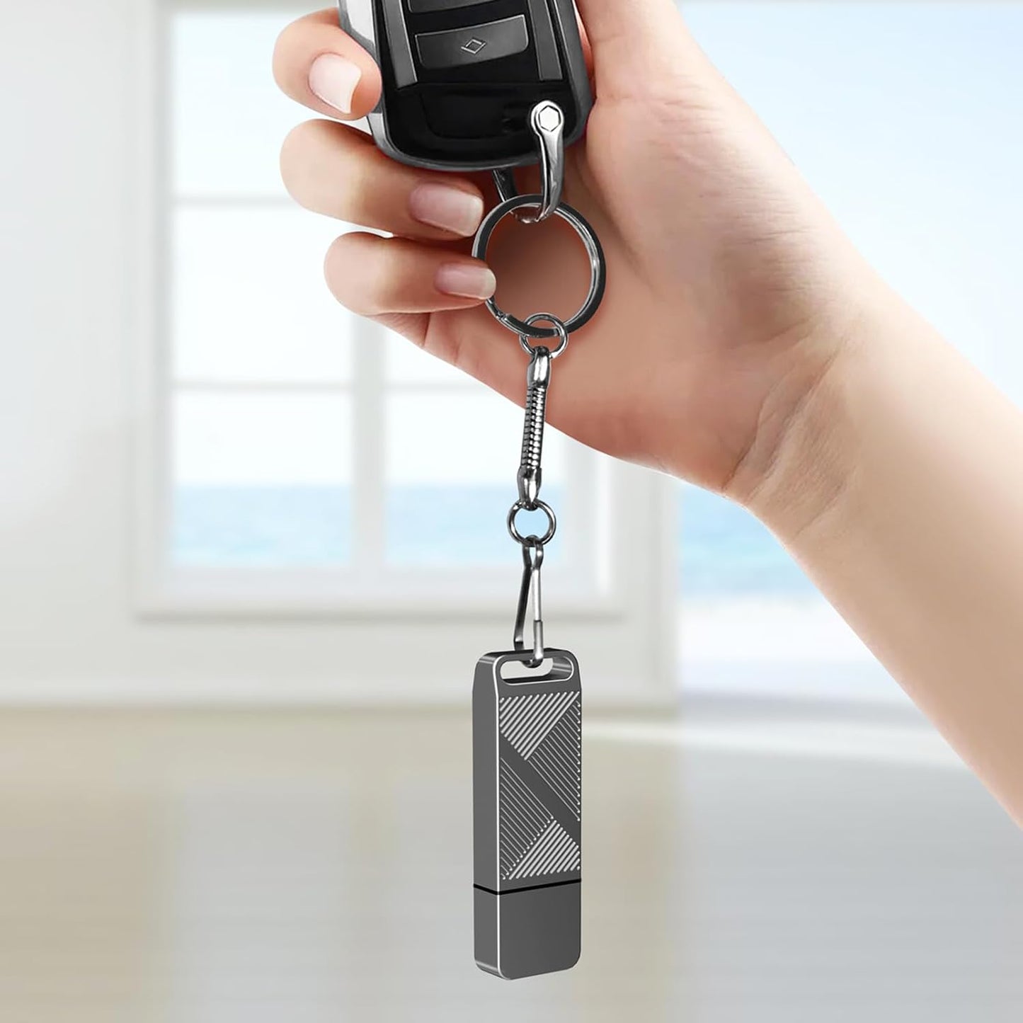 EASTBULL 32GB FAT32 3.0 32 3.0 USB Flash Drive with a USB C Adapter and Keychain, Fast-Speed Thumb Drive Metal Pen