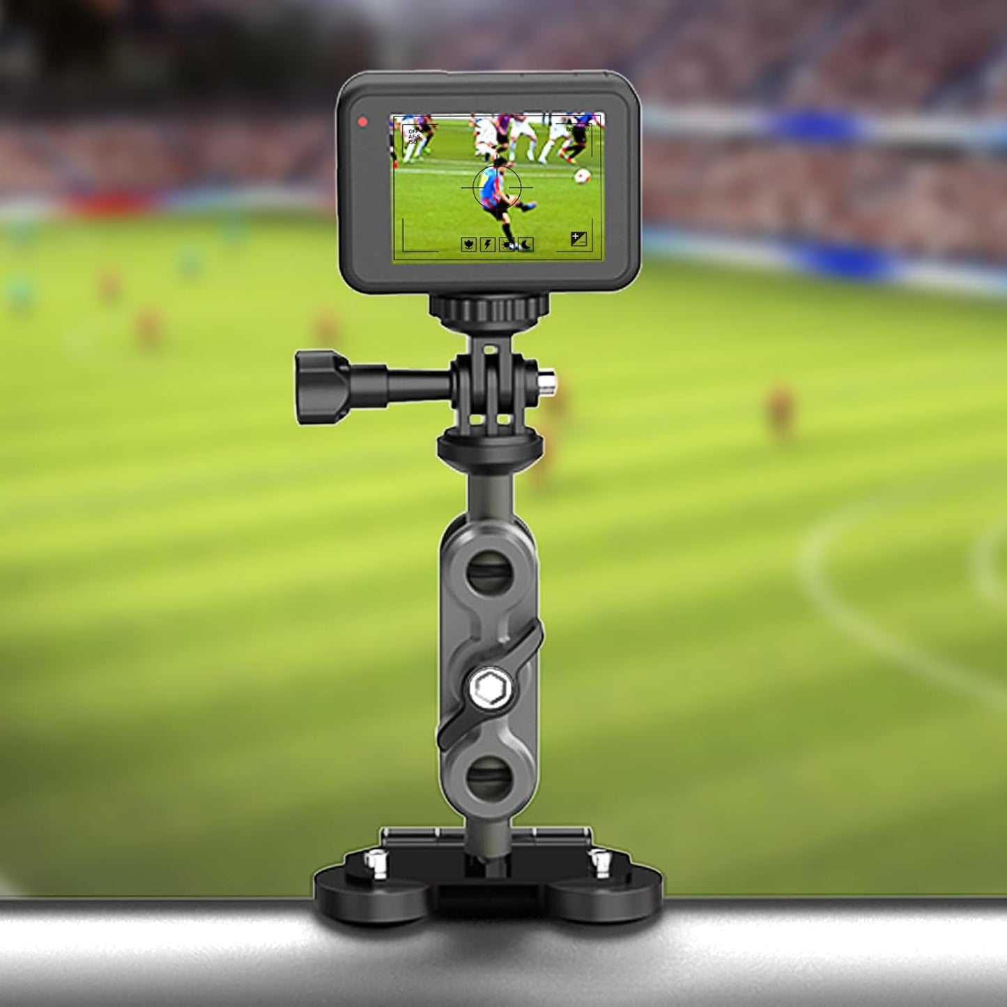 Lupholue 4 Magnetic Camera Mount with Super Magnets, Universal Metal Surface Mount Sports Video Recording Kit Dual Ball