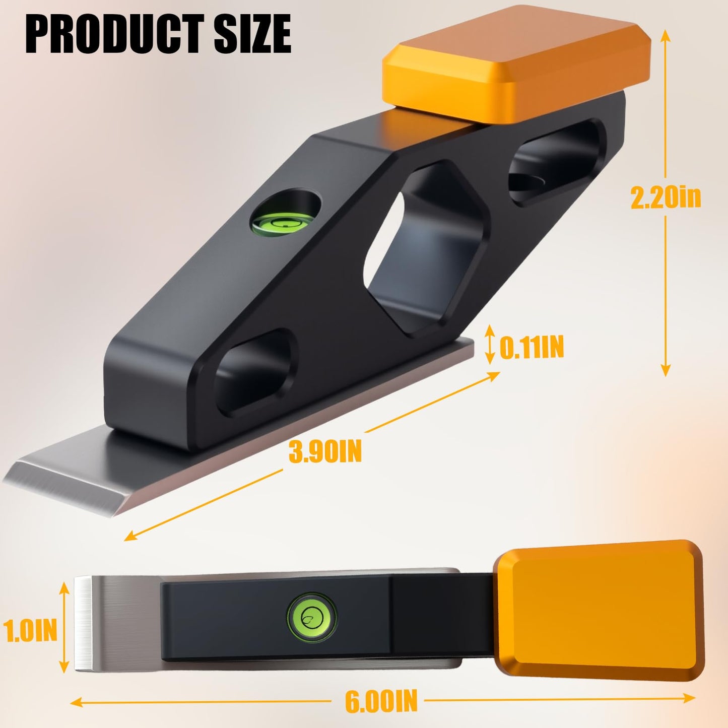 Block Plane with Built-in Level – Durable Hand Planer & Wood Plane – Precision Chisel Plane with Hardened Flat Blade – Compact Woodworking Tool for Edge Trimming, Plug Finishing & Joinery Cleanup
